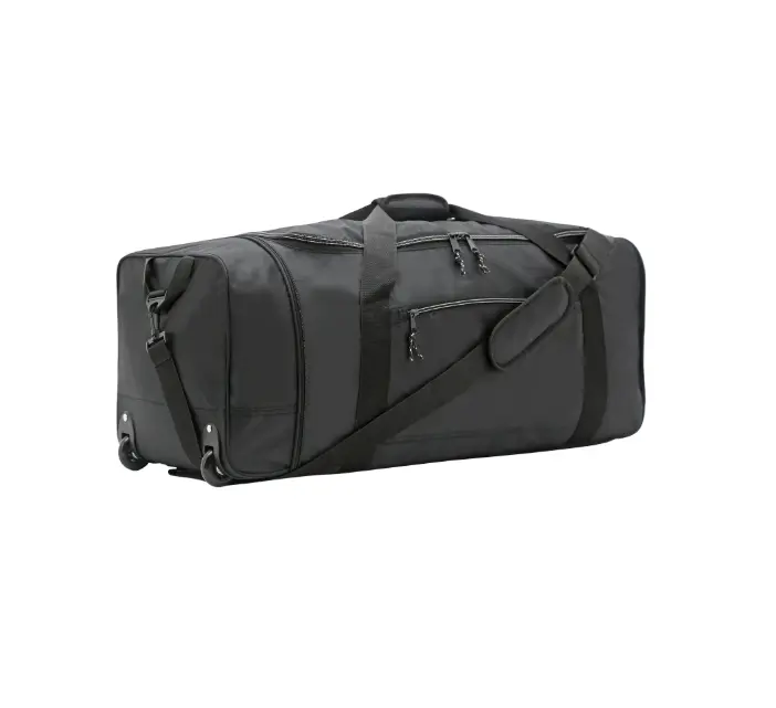 Large Compactible Rolling Duffel Bag 32 in Black for Travel - Ideal for Everyday Use