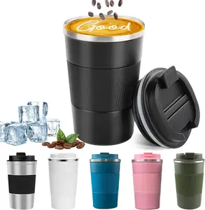 Insulated Travel Coffee Mug Spill Proof Leak Proof Pobtable To Go Camping Stainless Steel Coffee Tumbler Reusable with Lids Thermos for Hot and Cold Drink (12 OZ)