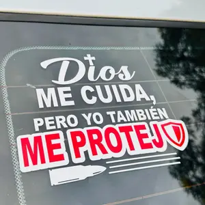 Sticker “Dios Me Cuida, Pero Yo También Me Protejo” – 6x5”