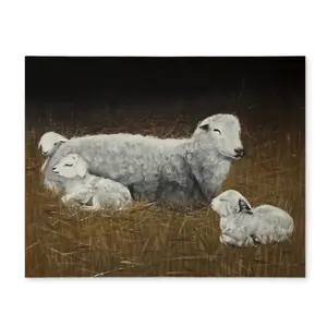 360 stand Rectangular Tableware Placemat - 14x18 in, Sheep & Lambs Farm Animals Design, Rustic Home Decor, Easy-Clean Kitchen Table Accessory (CPPM1418XYD4EK), Coasters Home Decor