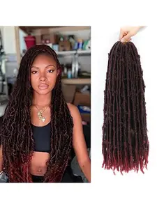 18 Inch Light Weight Butterfly Locs Crochet Hair 8 Packs Long Distressed Butterfly Faux Locs Crochet Hair