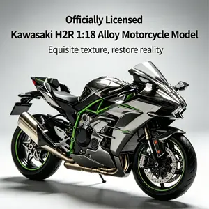 Kawasaki H2r Alloy Model, 1:18 Scale, Authentic License, Motorcycle Collectible, Birthday Gift, Desk Decor, Stress Relief Toy