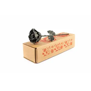 (R) Hand Forged Eternal Wrought Iron Rose (Black)