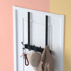 Metal Door Hook Wall Mounted Clothes and Hat Hanger, Easy Installation No Drilling Required, Suitable for Bedroom and Bathroom Storage, Bathroom Accessory
