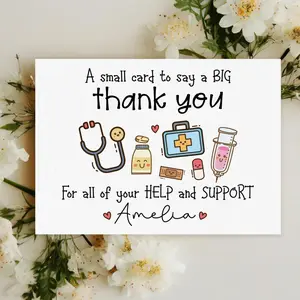 Personalized Doctor Nurse Thank You Card, Doctors Day Appreciation Cards, Healthcare Medical Dr. Keepsake
