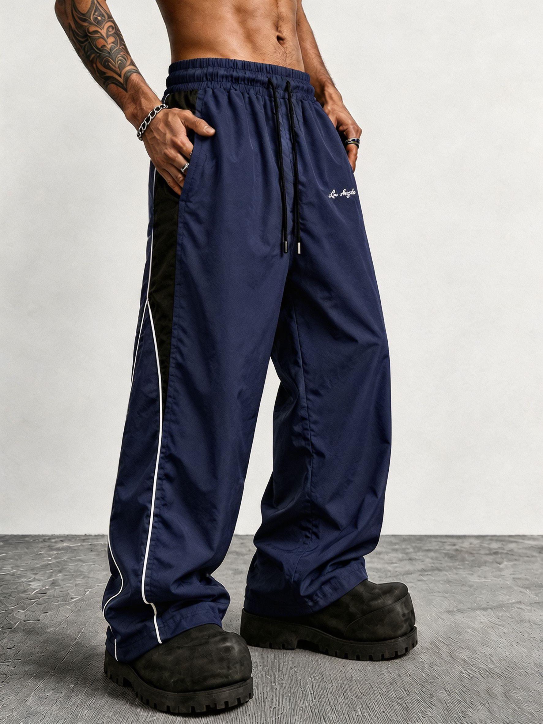 Men's casual wide-leg trousers