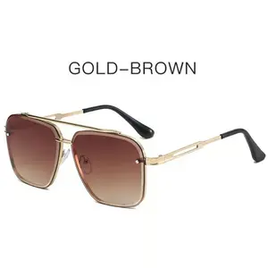 Y2K Tangle Free Retro Aviator Sunglasses for Men and Women fashion Metal Vintage Gradient Shades Sunglasses UV400 Protection beach accessory