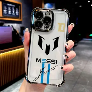 Messi Number 10 Soccer Jersey Phone Case for iPhone 17 16 15 14 13 12 11 Pro Max X XR XS Max Air 8 7 Plus, Shockproof Transparent Soft Back Cover