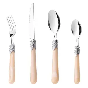 32-Piece Durable Stainless Steel Serving Utensils Flatware Cutlery Set With Classic Handle