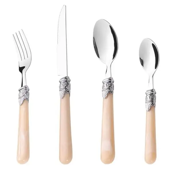 32-Piece Durable Stainless Steel Serving Utensils Flatware Cutlery Set With Classic Handle