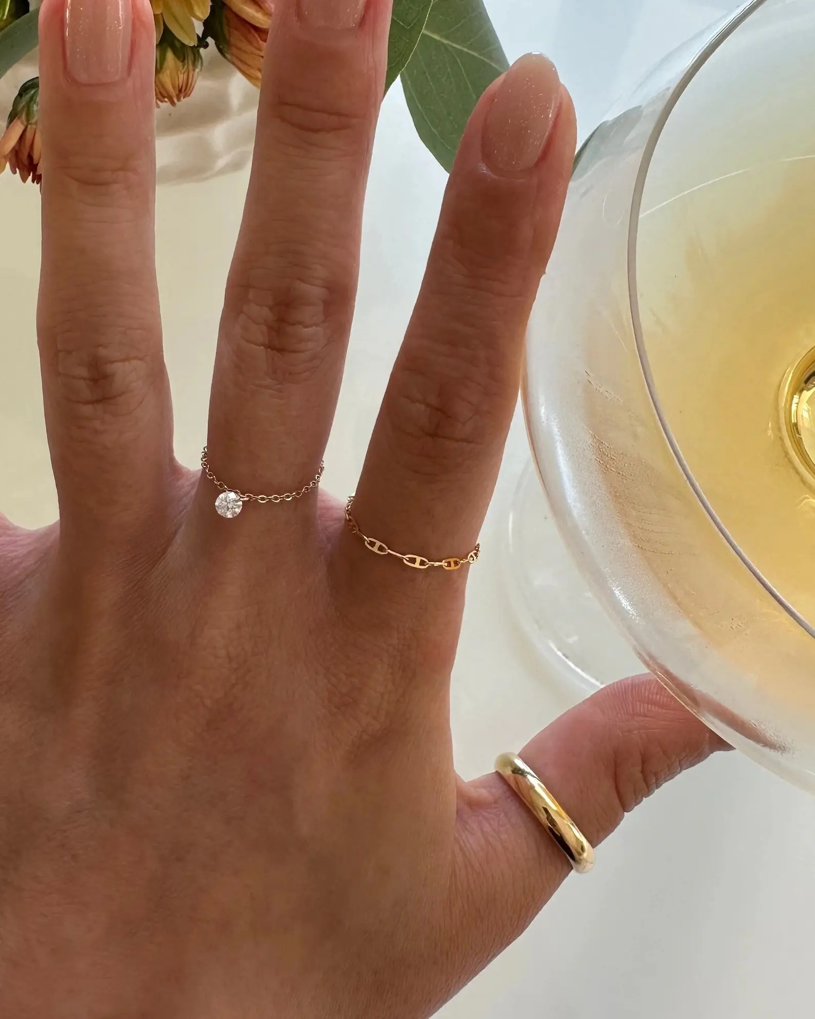 14k Solid Gold Bare Anchor Ring