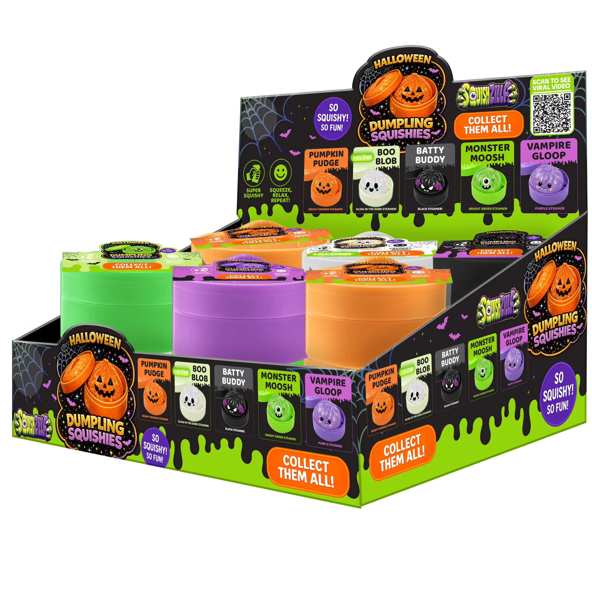 Fun Doh Spooky Mystery Dumpling Squishy Toy 1 Random Character cute fidget