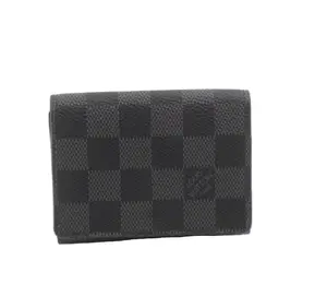 Pre-owned Louis Vuitton Damier Graphite Small Leather Goods Envelope Card Holder LOU.S.1258