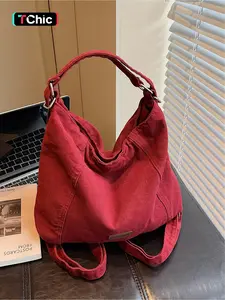 Large capacity casual versatile Minimalist crossbody bag, solid color canvas design, simple and niche design, single shoulder bag, outdoor sports shopping, commuting bag, shopping bag