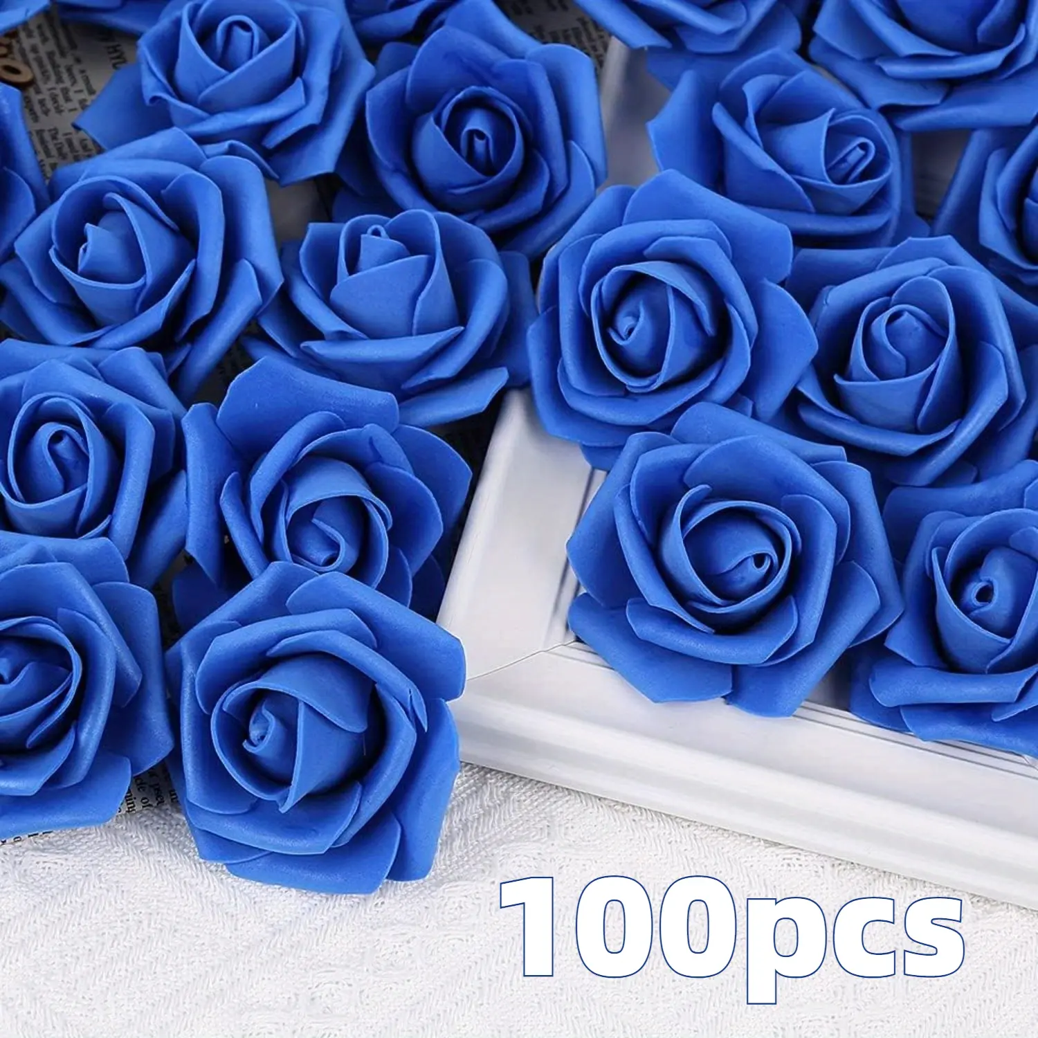 100 piece blue Artificial Roses - Realistic Appearance, Perfect for DIY Wedding Centerpieces, Bridal Showers, and Home Decor, Wedding Centerpiece Roses | Elegant Flower Arrangement center Decorative