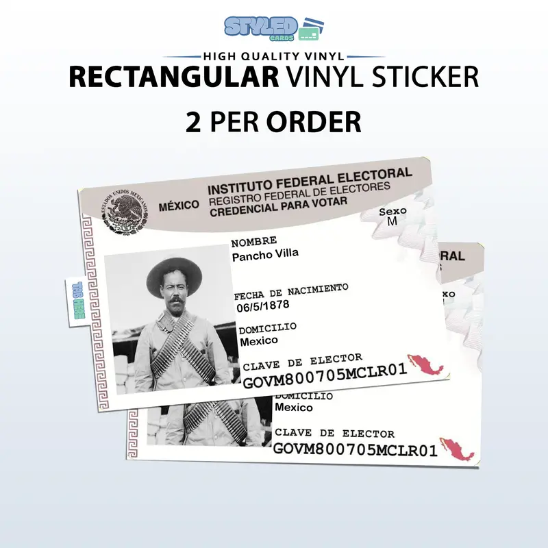 Pancho Villa rectangular vinyl sticker