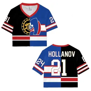 Rozanov Hollander Mesh Crop Top Jersey Shirt, Heated Rivalry Football Jersey, Shane Hollander Ilya Rozanov Shirt Hollanov 21 48 Fan Gift for Men Women