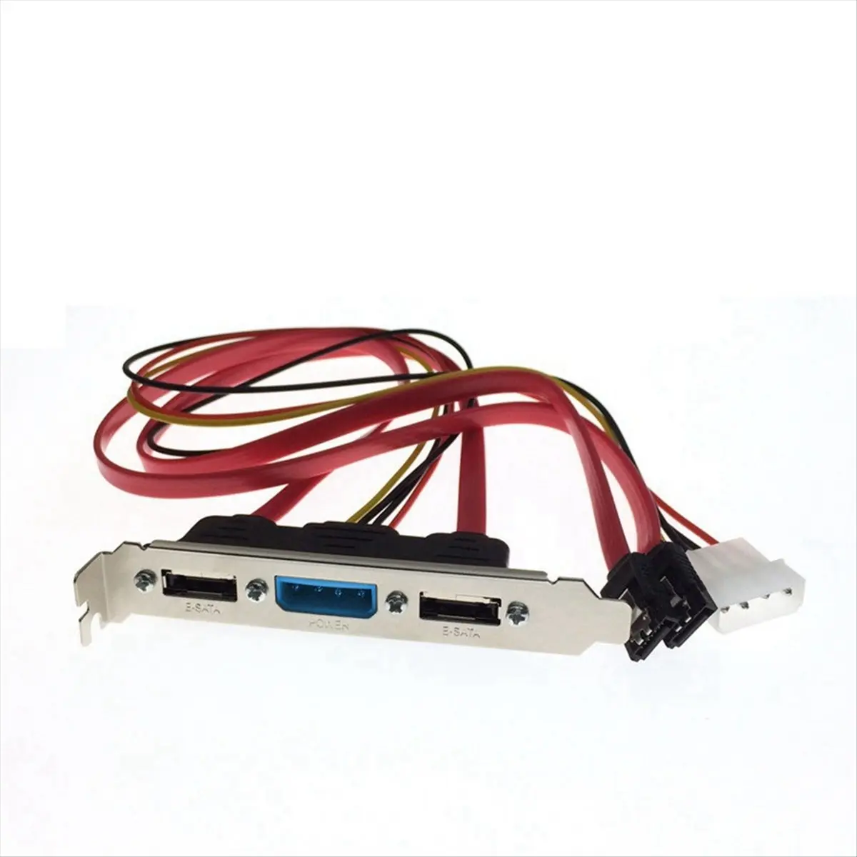 Dual Ports SATA to eSATA Cable Adapter (1 Pack) for PC Computer - 4-Pin IDE Power, 32-Bit Full-Height PCI Bracket Slot Tool, Converts Internal SATA to External Port, Works with 2.5Inch External Hard Drives (PC DIY Tool), Plastic