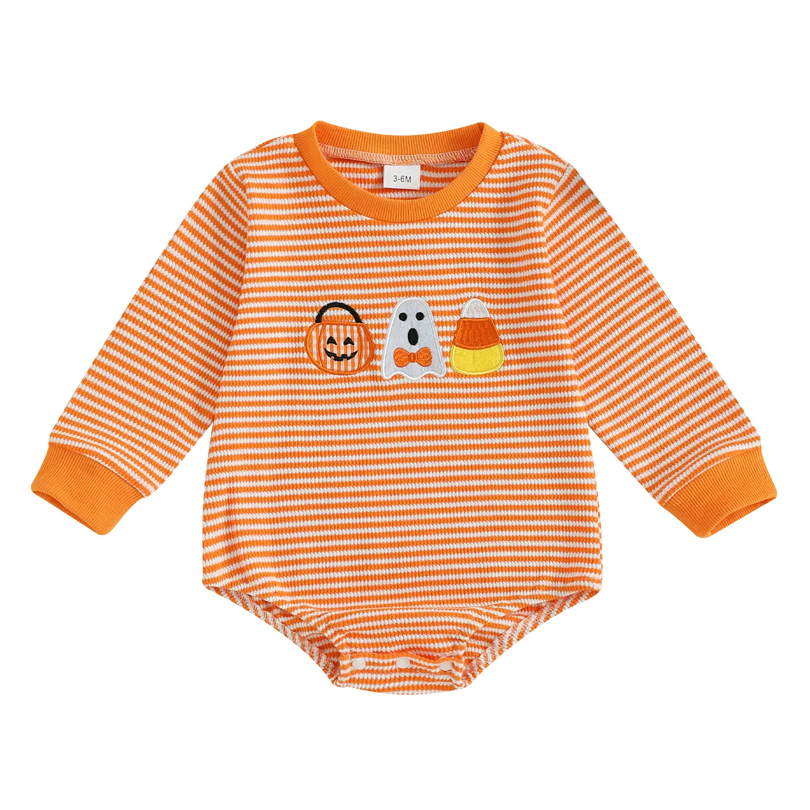 REDWOON Newborn Baby Boy Girl Halloween Outfit Pumpkin Ghost Embroidery Romper Infant Onesie My First Halloween Baby Outfit