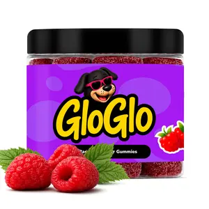 GloGlo Fiber Gummies | Real Raspberry Flavor | Vegan | Gluten and Caffeine Free | 1 Jar (25 gummies)