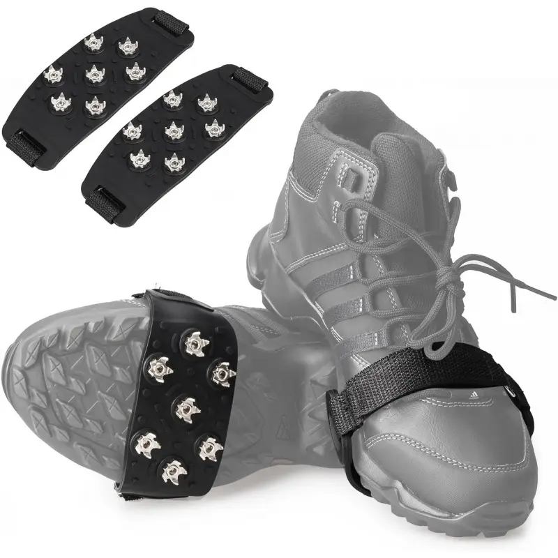 Crampon Traction Cleats Anti-Skid Traction Grips Crampons Spikes 7 Point Cleats for Footwear for Walking, Jogging, Hiking, Mountaineering Ice Snow Grips