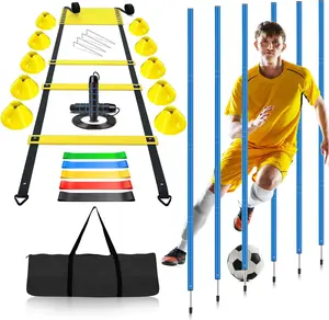 Soccer Agility  Poles Equipment |Adjustable Soccer Equipment for  Includes 6 Flexible Agility Poles