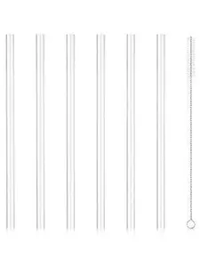 Straws Set for Yeti Rambler Bottle, Including 6 count Replacement Straws and 1 count Cleaning Brush, 8.39 inch Length Cuttable Drinking Straws  Replacement Straws