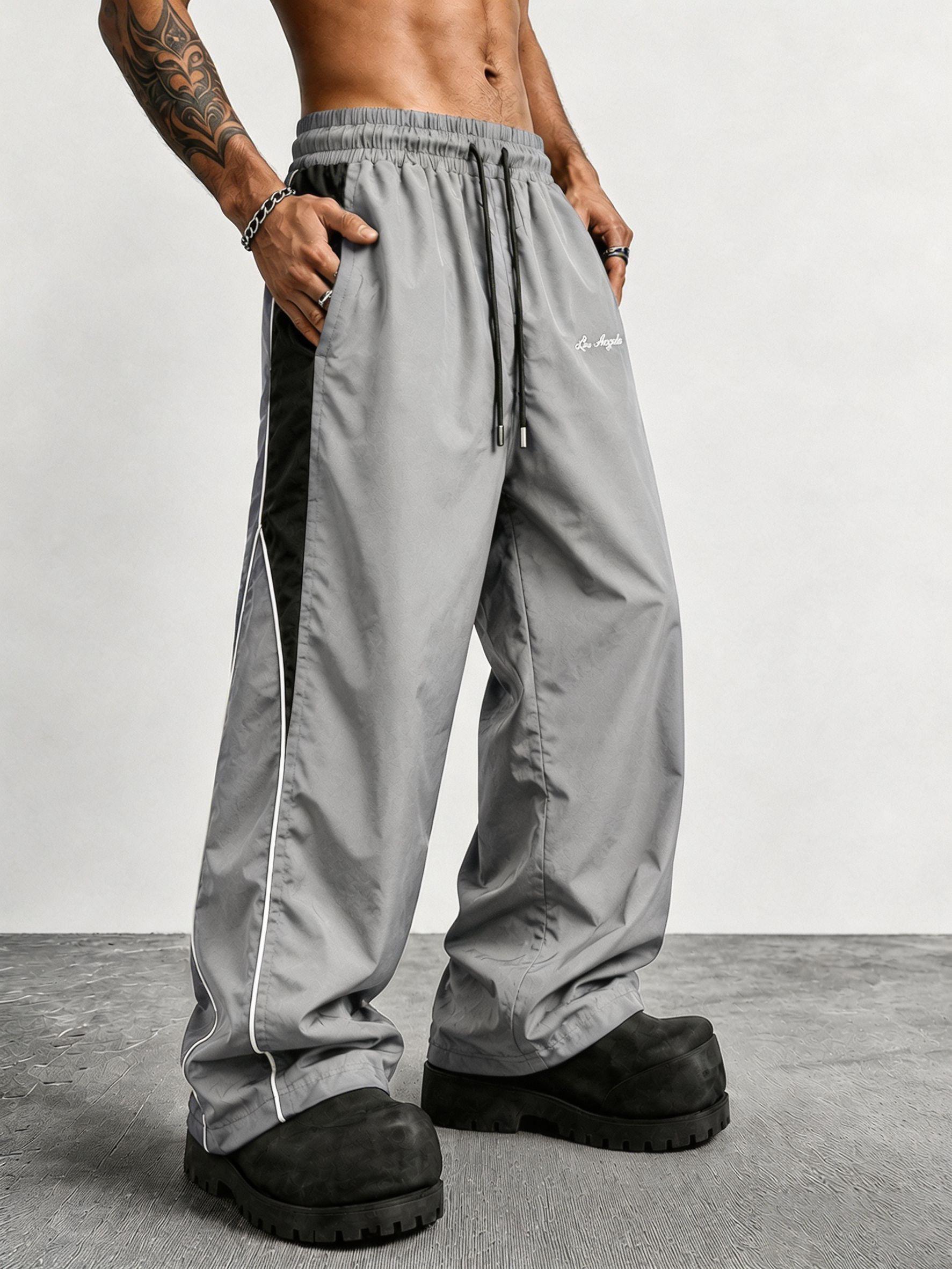 Men's streetwear wide-leg pants