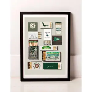 Phily Eagles Matchbook Poster Retro Matchbook Wall Art Trendy Funky  Aesthetic Apartment Decor Print UNFRAMED