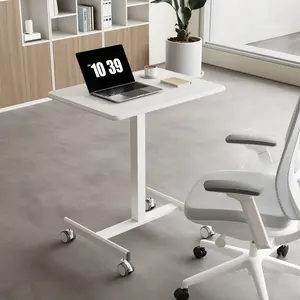【Deals For You】Height Adjustable Mobile Rolling Standing Desk with Built-in Wheels, Ergonomic Handle, Multi-Position & Posture Adjustable Features - Overbed Table, Teacher Podium, Laptop Computer Cart for Home, Office