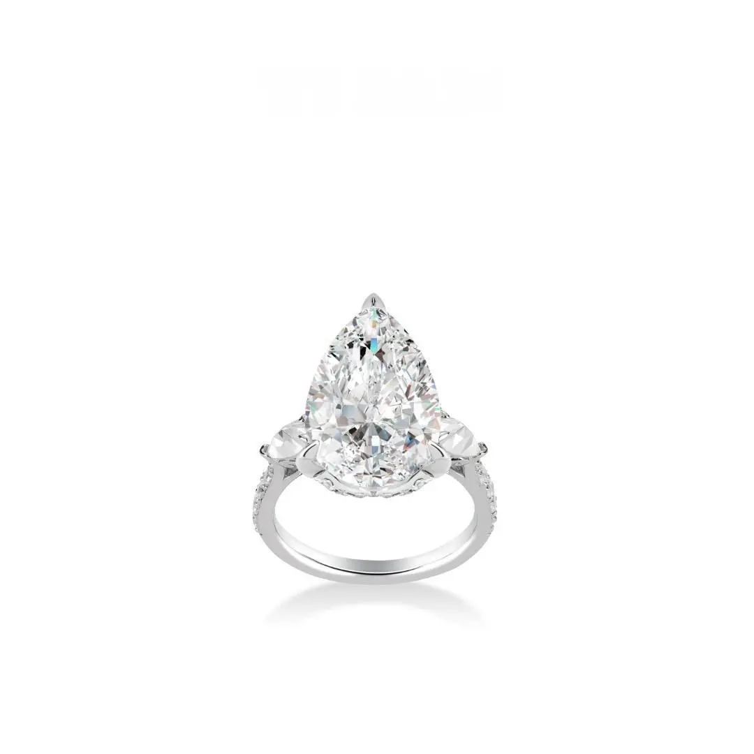 VAMERAY #12116 18 Carat Pear White Ring