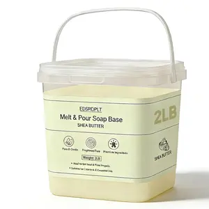 2lb Shea Butter Soap Base in Bucket - Airtight Resealable Lid, Moisture Proof, Premium Glycerin Melt and Pour for DIY Soap Making Supplies (Shea Butter, 2 Pound)