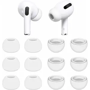 6 Pairs Compatible with AirPods Pro Ear Tips - Small Size Replacement Silicone Rubber Eartips Earbuds Gel Cover Accessories - Small White