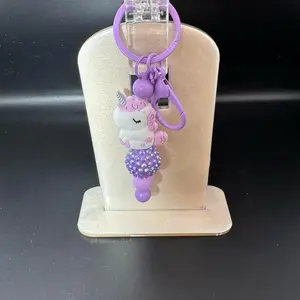 Purple Unicorn Keychain