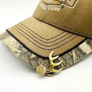Alloy Deer Antler Hat Clip, Adjustable Brim, Camouflage, Ideal for Hunting and Camping, Durable Outdoor Accessory, Perfect Gift for Hunters