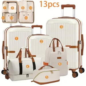 3PCS Travel Luggage Organizer Set with Large Capacity Suitcases & Storage Bags,Toiletry Bag，Travel Backpack