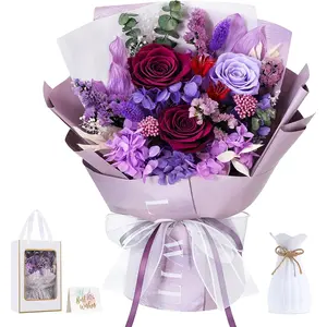 Flower for Delivery, Preserved  Bouquet,  Roses Bouquet, Real Long-Lasting Forever Birthday  Gifts for Mom Grandma Women Mothers Day Anniversary Christmas,