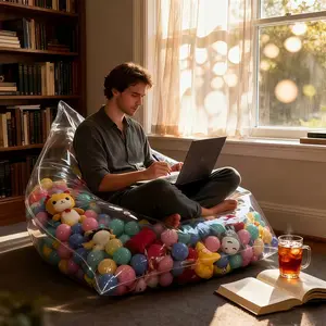 Magic Storage Bean Bag Chair - Fill with Toys for Instant Floor Seat All-in-One Organizer for Stuffed Animals Clothes & Loose Toys Smart Convertible Storage Sack Kids Seat