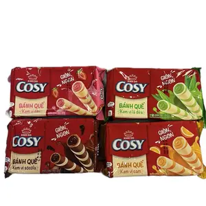 Cosy Wafer Rolls – Vietnamese Crispy Cream-Filled Cookies (135g) – 4 Flavors ( 10bag mixing )