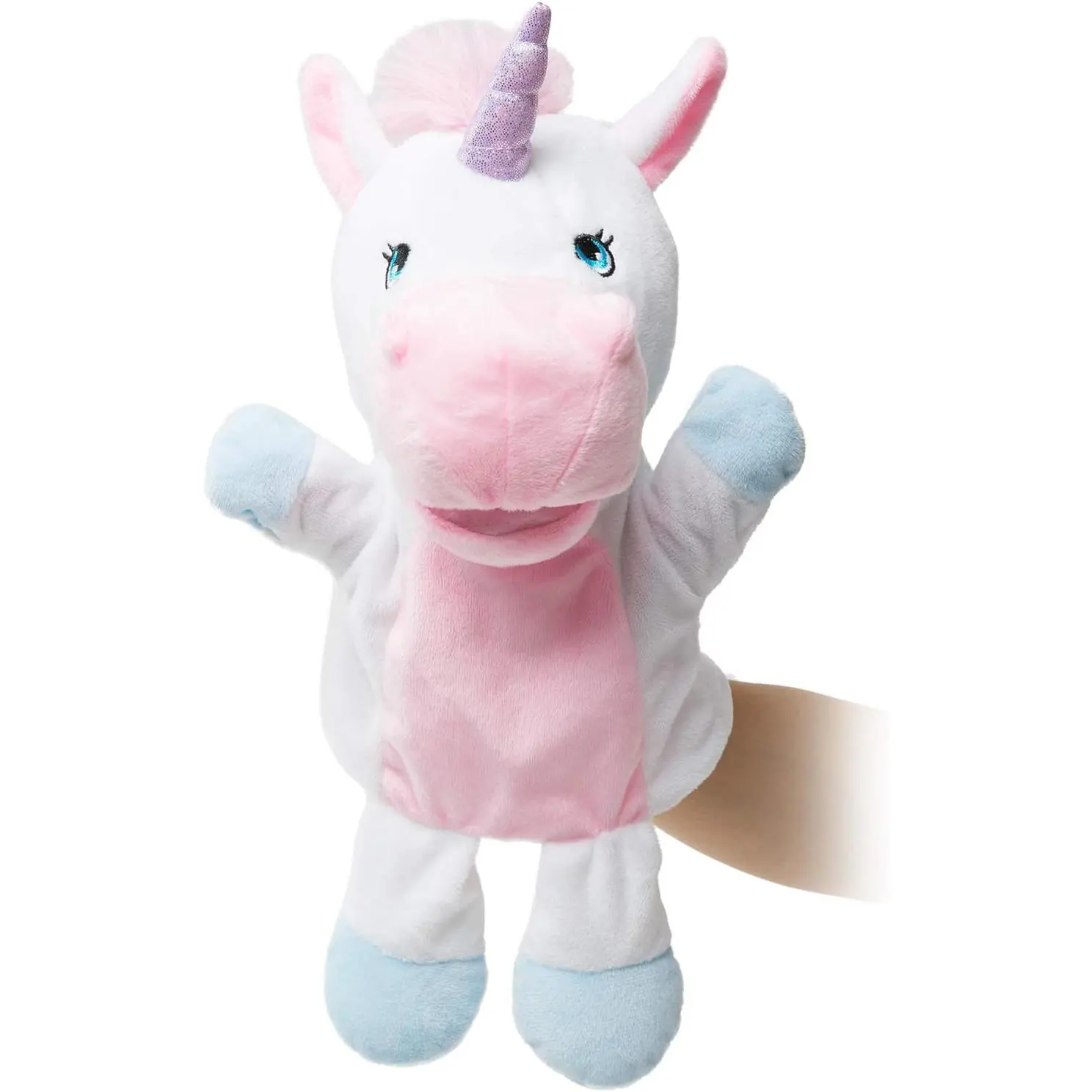 Unicorn Plush Hand Puppet Magical Friends Funny Storytime Gifts for Kids and Adult 14 Inches Pink