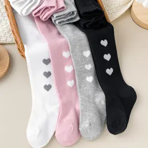4-Pack Casual Heart Pattern Jumpsuits for Girls, Spring & Fall Wear, Daily Fashion, Comfortable and Stylish, Soft Comfy Socks