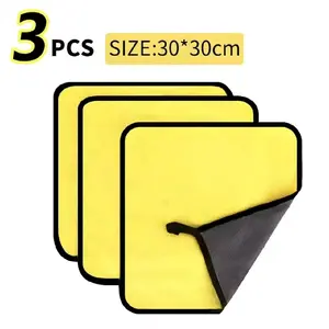 Microfiber Cleaning Cloths, 3PCS 30x30cm Car Wash Accessory, Car Cleaning Supplies for Home Care & Multi-Task Use