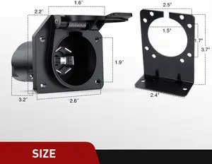 Nilight 4-Way Flat to 7-Way Round RV Blade Adapter Plug 4 Pin to 7 Pin Vehicle Side Trailer Light Adapter with Extra Output Wire Tow Hitch Wire Adapter 7 Way Car End with mounting Bracket
