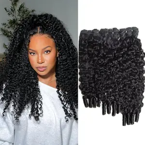 Burmese Curly  Human Hair 16 18 20 Inches 3 count  Human hair Quick Weave Water Wave with Spiral Curly End Real Human Hair Extensions  Black