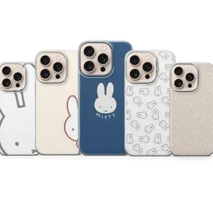 Miffy Phone Case, Kawaii Bunny Minimalist Cover for iPhone X, 11, 12, 13, 14, 15 & more –  SS Galaxy S21 to S25 Ultra, Plus with Suction