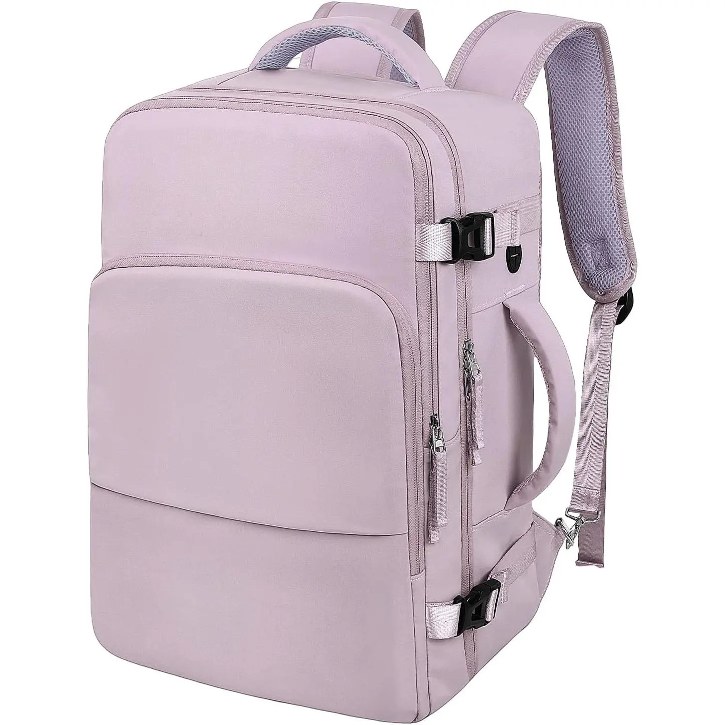 Large Travel College Backpack for Adults, Light Purple, 16 in Laptop Compartment, 12.9 in iPad-Fitted Camera Accessories Backpack