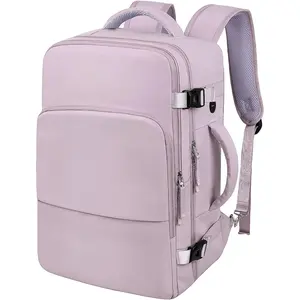Large Travel Laptop Backpack for Men Women, Light Purple, 16 Inch Laptop Compartment