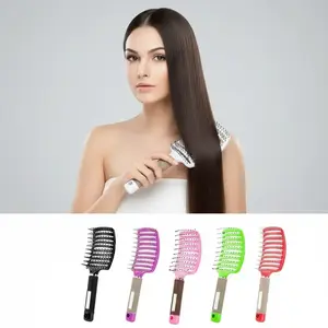 Large Bent Comb Hair Styling Brush, Plastic Straightening Comb, Curly Wig Comb, Massage High Crown Bone Comb, Hair Styling Combs