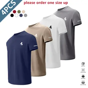 Men’s solid-color short-sleeve T-shirt set—ideal for sports/fitness and everyday casual wear; summer menswear with a summery vibe.