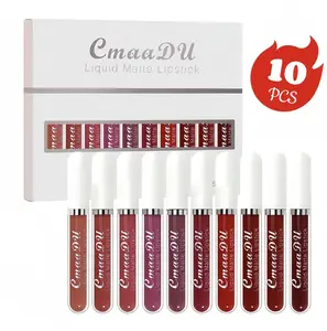 10Pcs Velvet Matte Lipstick Set, waterproof & non-sticky, long lasting soft mist finish. Rich color payoff for daily women makeup, ideal Mother’s Day gift.